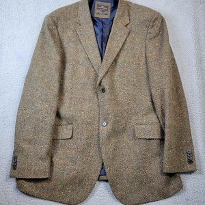 Rodd & Gunn Sports Coat Men's Size L Tweed 100% Wool Blazer Woven in Italy Brown